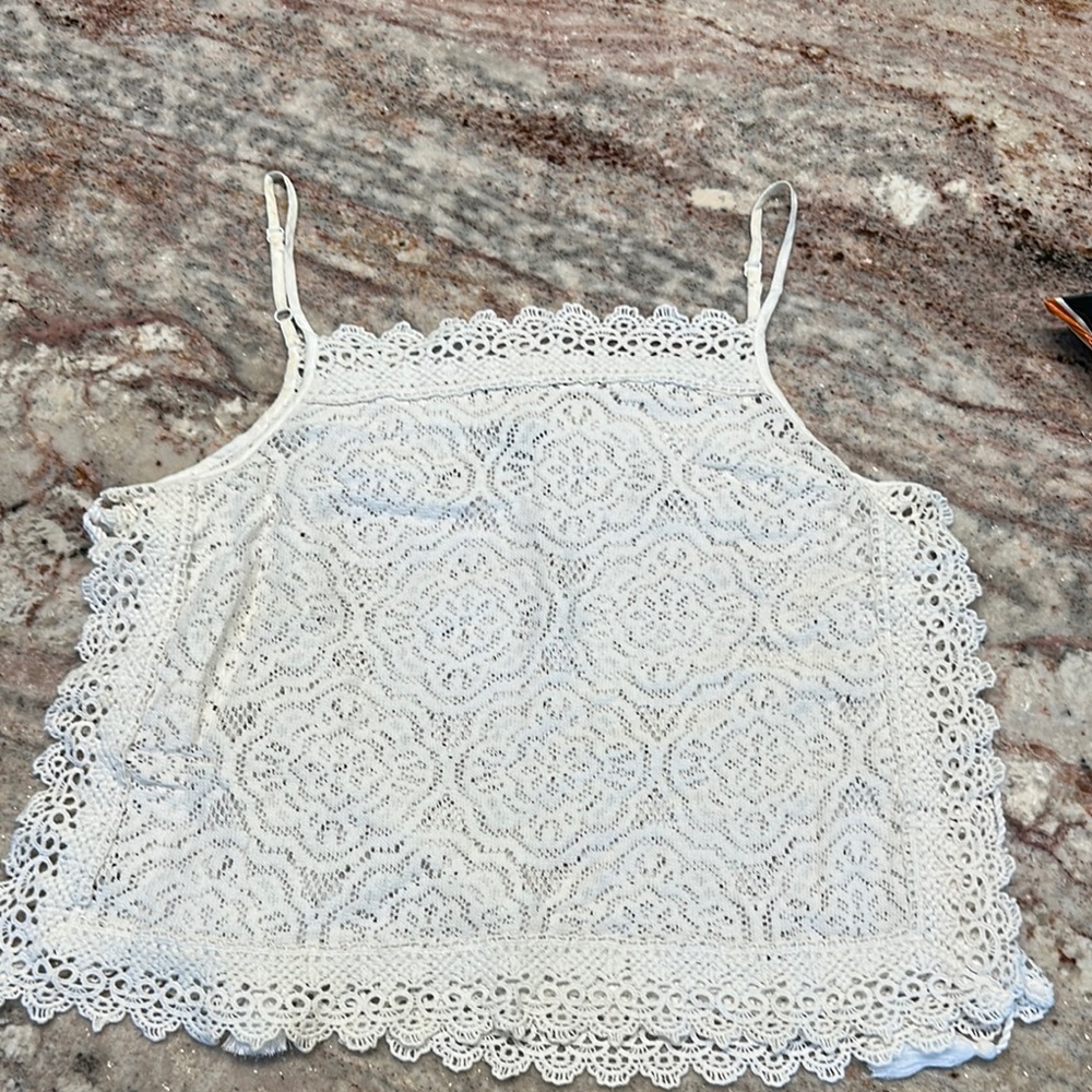 White Lace Sleeveless Top